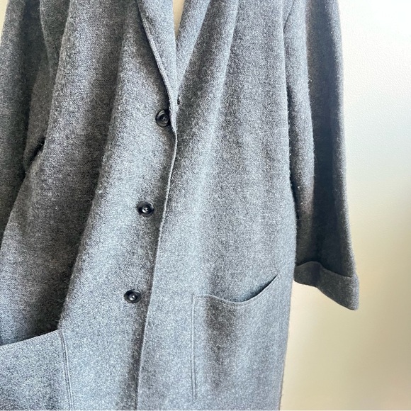 Jessica Holbrook Gray 100% wool oversized cardigan sweater Plus size Womens 1X - Picture 7 of 9